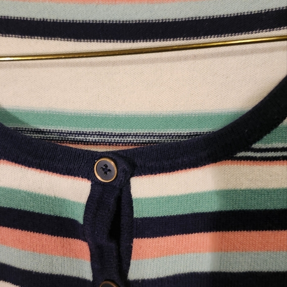 F&F chic Elbow Length Sleeved Button Up Striped Cardigan- Size 6 - Picture 6 of 7